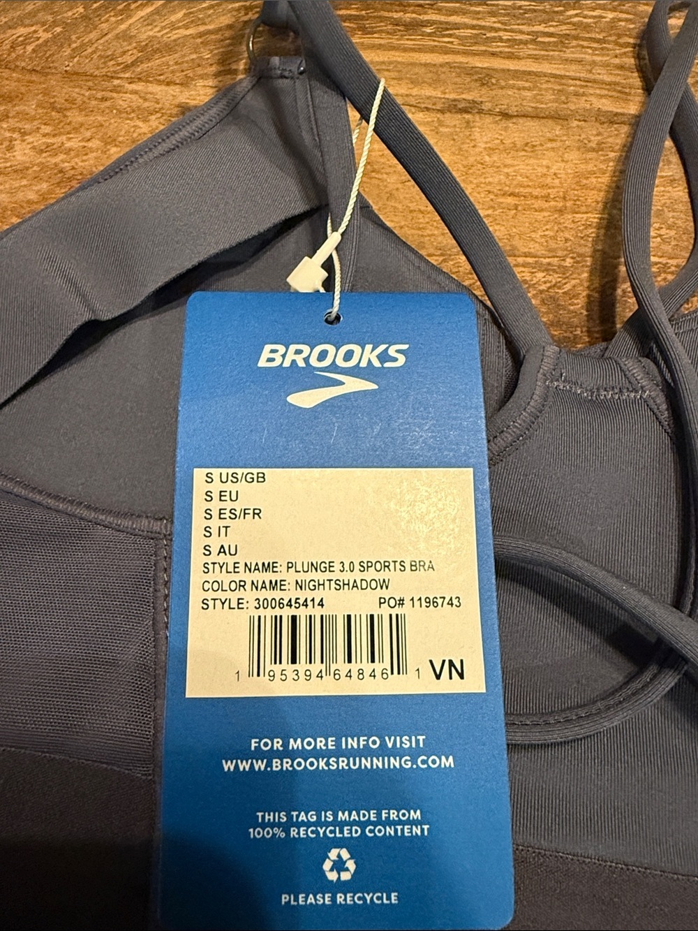 Brooks Women's Plunge 3.0 Slate Double-Strap Sports Bra - Picture 4 of 4
